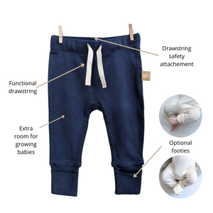 Newborn Pants: Deep Ocean Blue