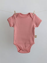 Load image into Gallery viewer, Short Sleeve Baby Bodysuit: Salmon Pink
