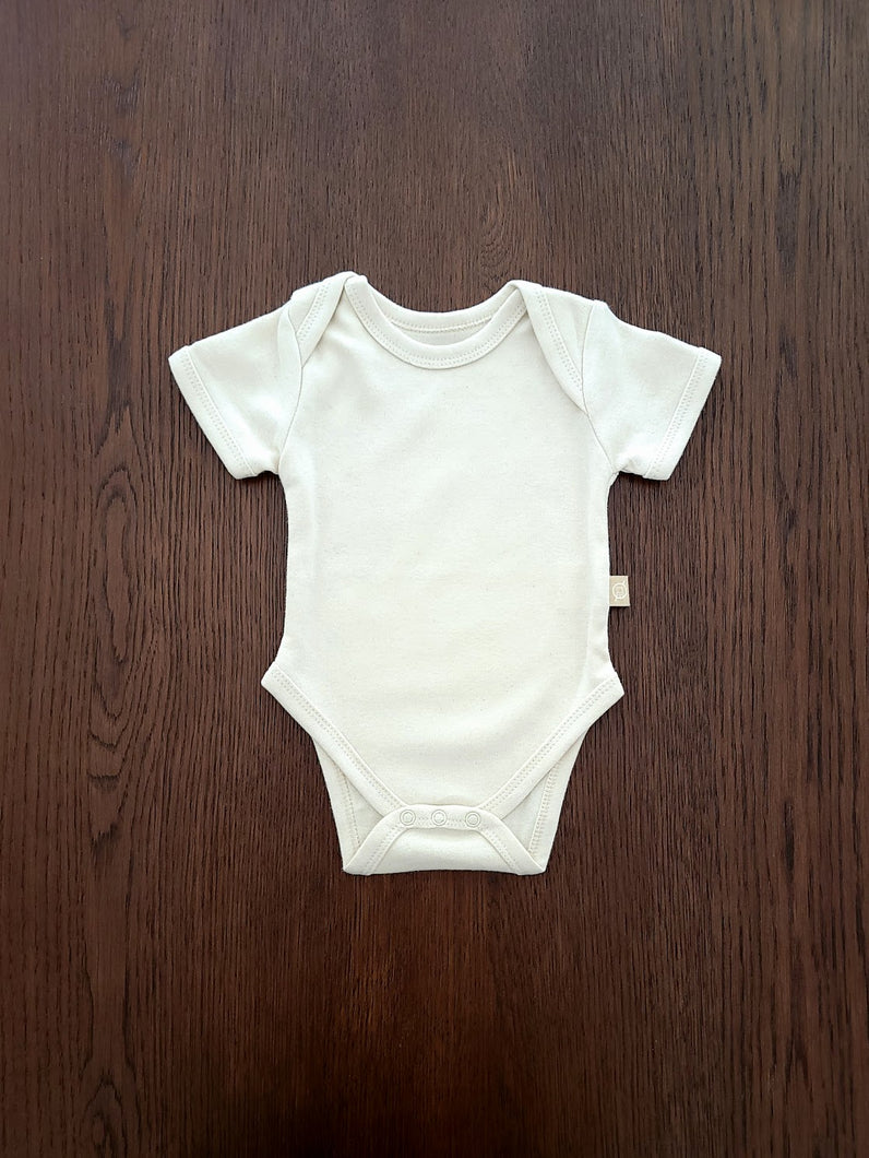 Short Sleeve Baby Bodysuit: Undyed