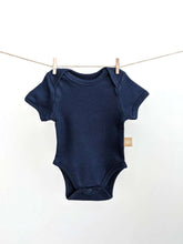Load image into Gallery viewer, Short Sleeve Baby Bodysuit: Deep Ocean Blue