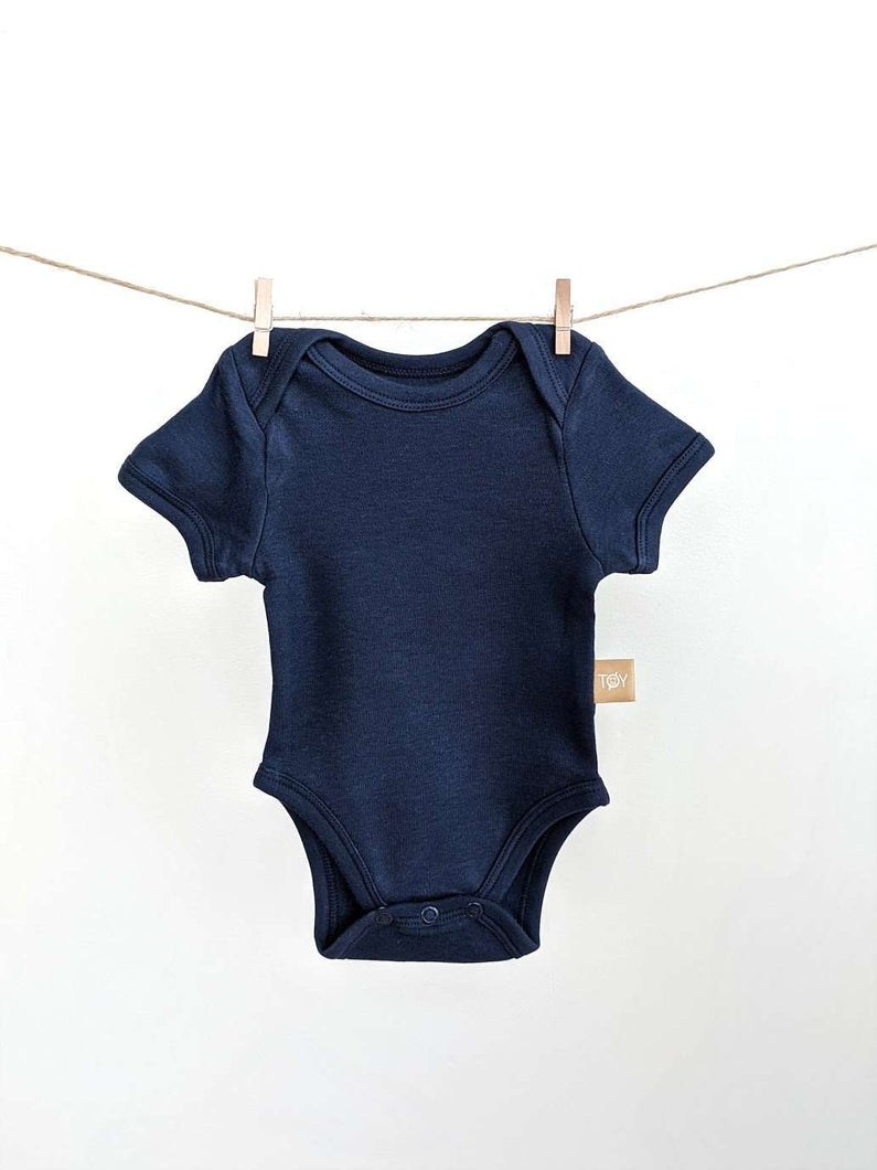 Short Sleeve Baby Bodysuit: Deep Ocean Blue