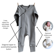 Load image into Gallery viewer, Newborn Jumpsuit: Neutral Grey