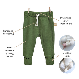 Newborn Pants: Forest Green